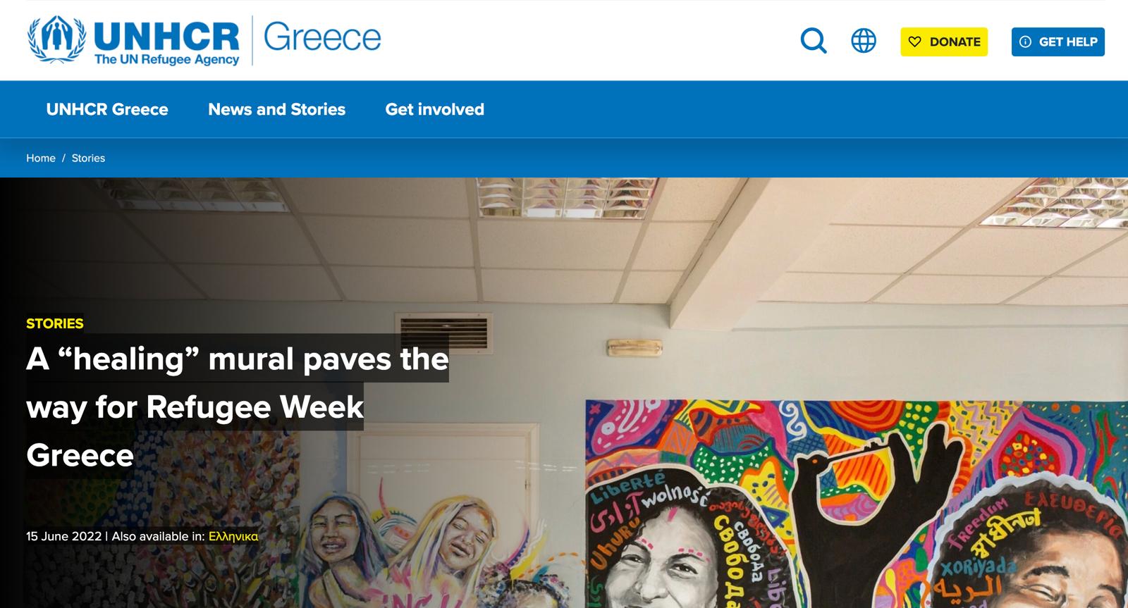A “Healing” Mural Paves the Way for Refugee Week Greece, UNHCR Greece