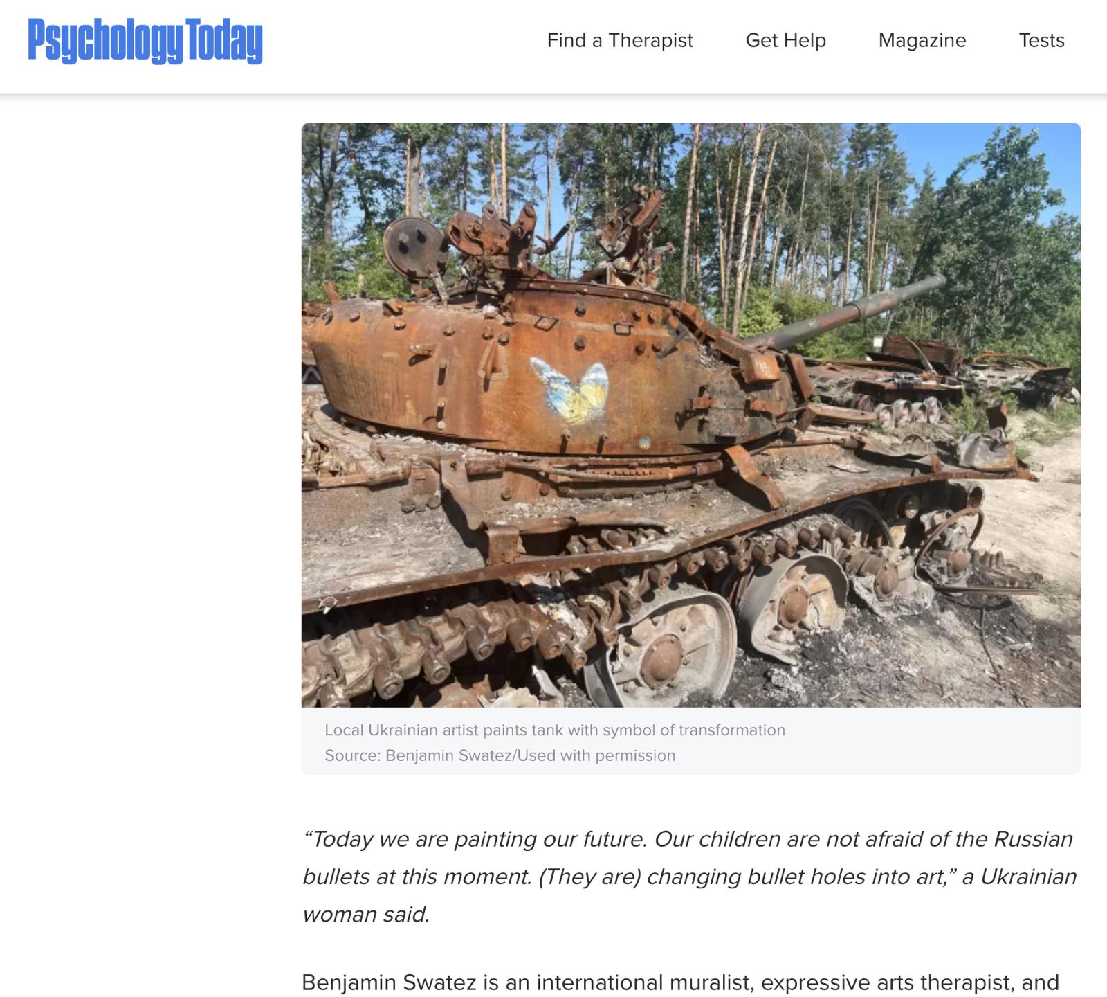 Using Creative Arts Therapies During War Times, Psychology Today